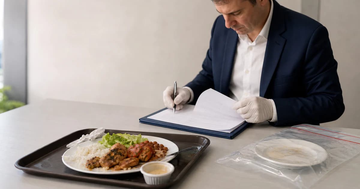 Análise pericial de alimento e documentos sobre nexo causal