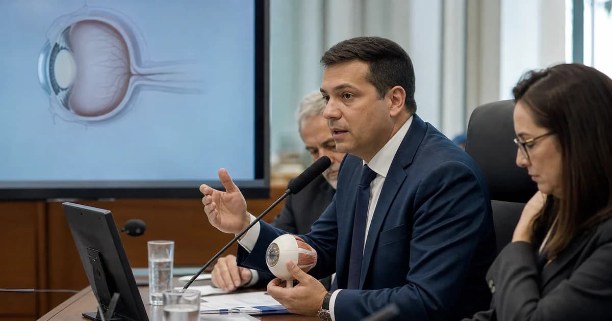 Especialista debatendo visão monocular em audiência legislativa