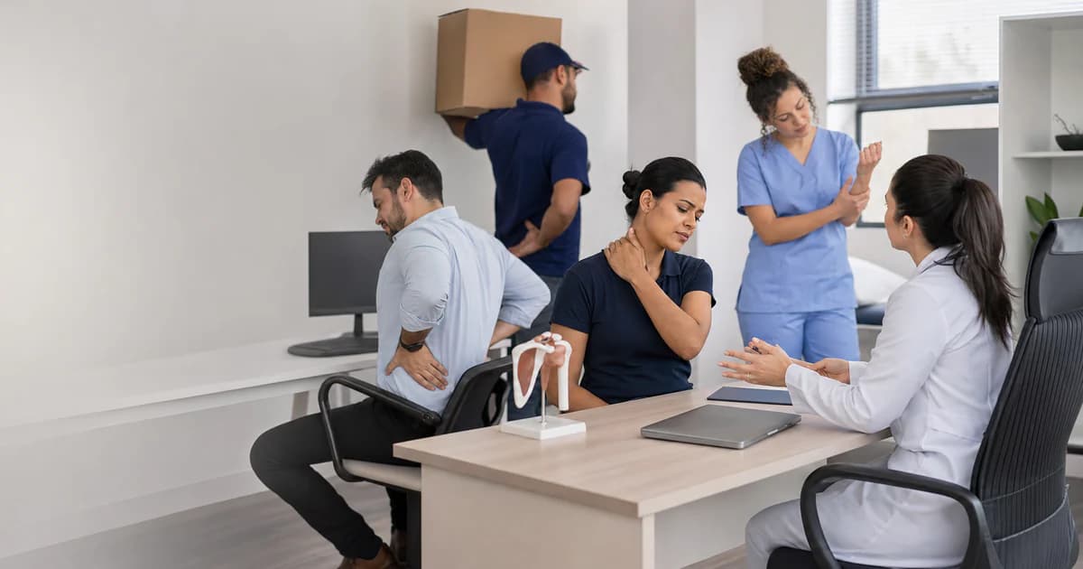 Trabalhadores de diferentes atividades em avaliação de saúde ocupacional